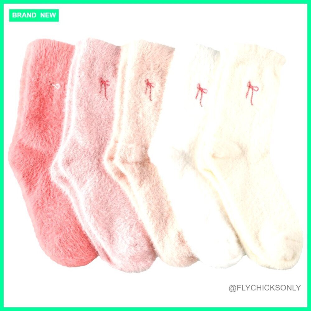5 Pairs Women's Fuzzy Slipper Socks Soft Warm Cozy Winter Sleeping Socks